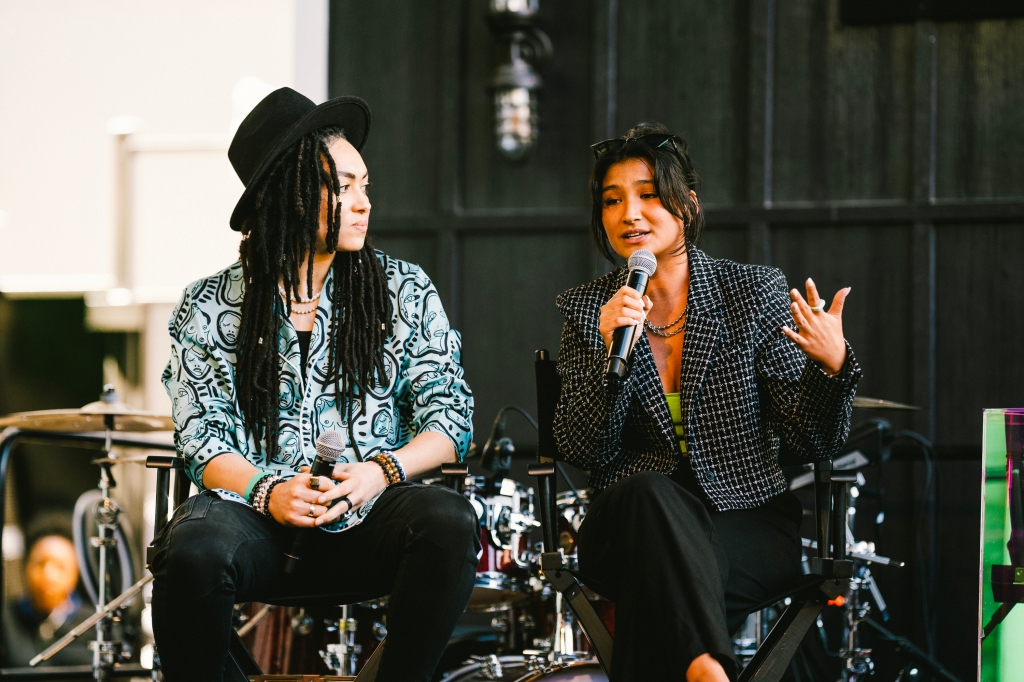 Amber Whittington and Deja Foxx on stage at Rolling Stone x Meta Creator House at Clive Bar in Austin Texas, on March 19, 2022.