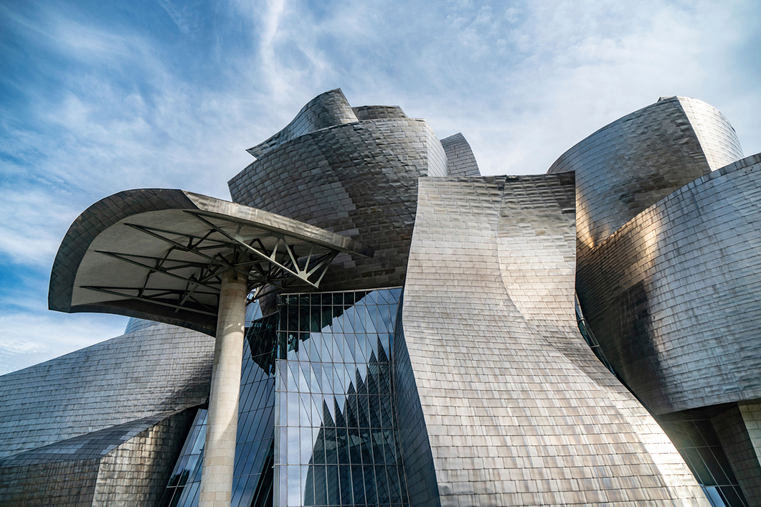 23 June 2019, Spain, Bilbao: The Guggenheim Museum in Bilbao. The building is one of the most famous works by the architect Frank Gehry. The museum, which cost around 140 million euros at the time, was opened in 1997. Photo by: Frank Rumpenhorst/picture-alliance/dpa/AP Images