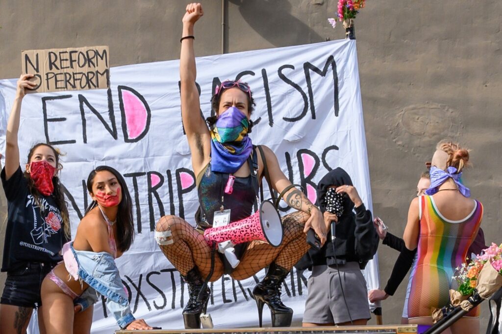 stripper protest