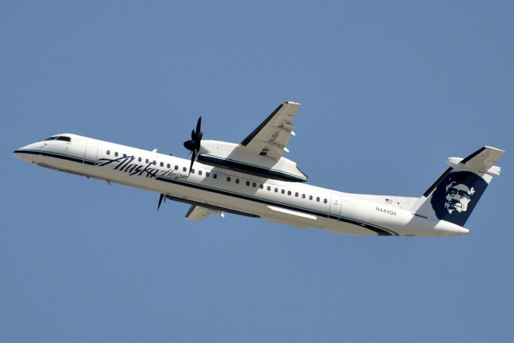 The Horizon Air Bombardier Dash 8 Q400, part of Alaska Air’s fleet, which was commandeered by Russell.