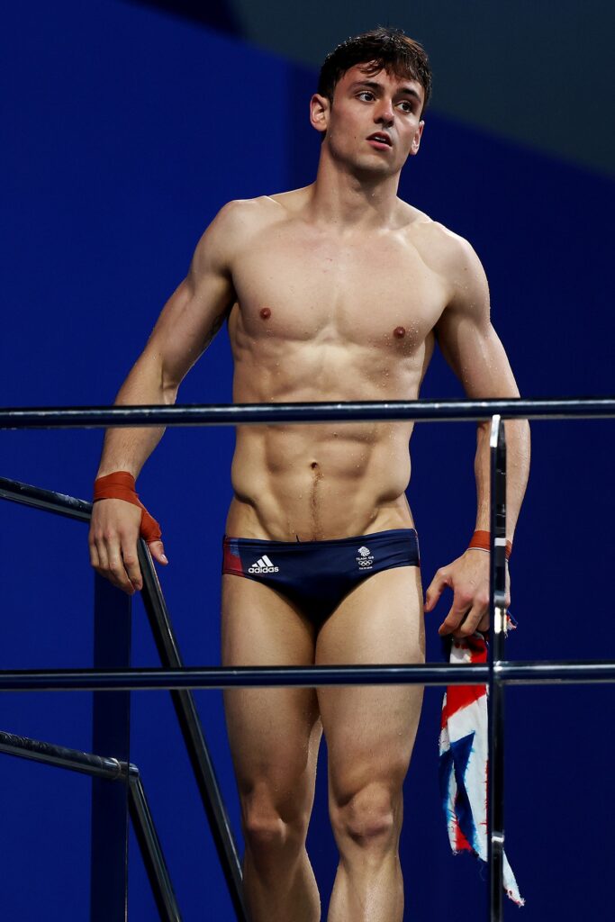 TOKYO, JAPAN - JULY 22: Tom Daley of Team Great Britain during aquatics training at the Tokyo Aquatics Centre ahead of the Tokyo 2020 Olympic Games on July 22, 2021 in Tokyo, Japan. (Photo by Clive Rose/Getty Images)