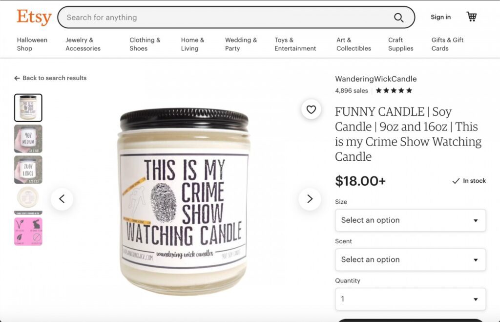 crime show candle