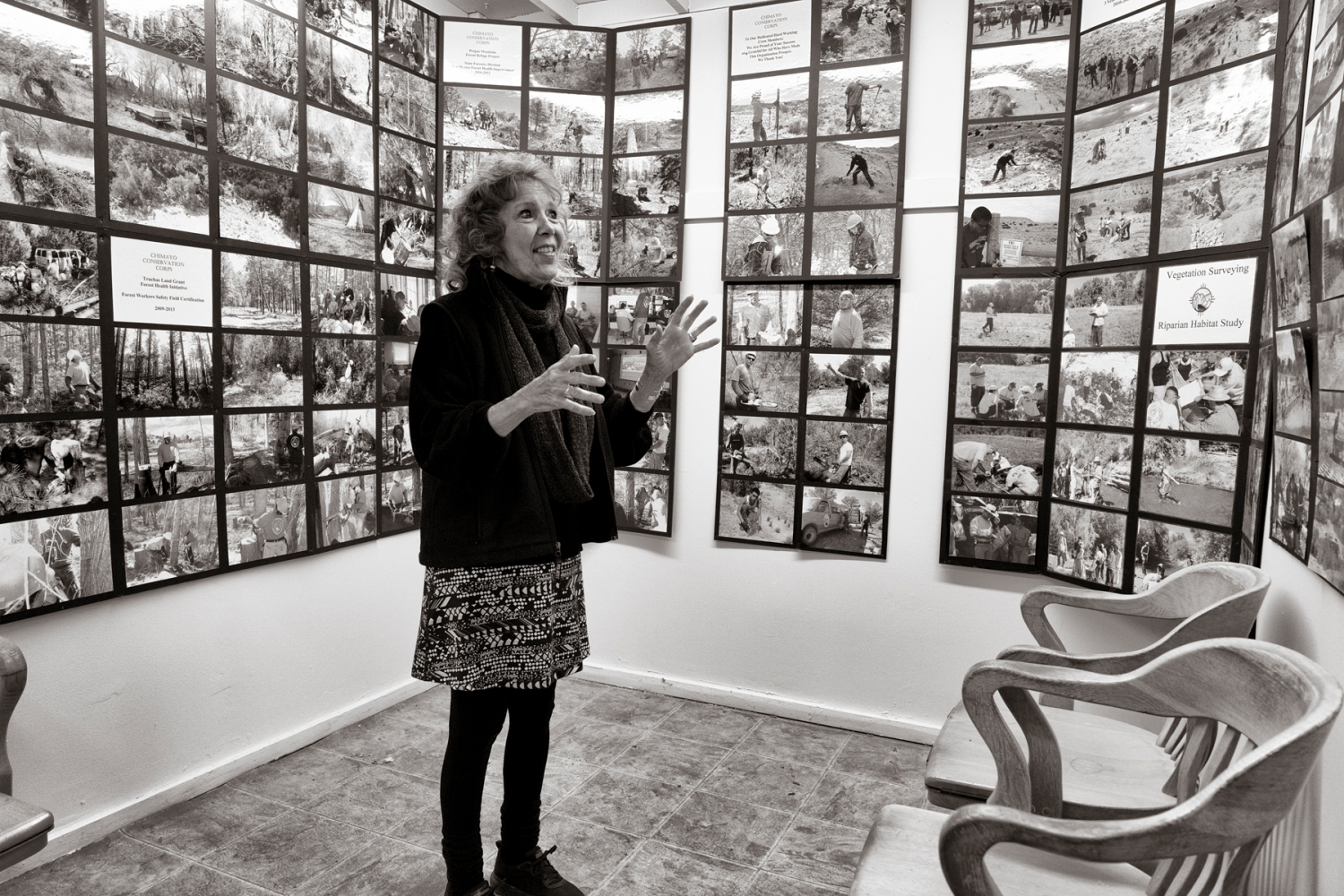 Sue Ellen Strale, founder of Chimayó Youth Conservation Corps, at the group’s office. Strale spent more than 15 years as its executive director, working with at-risk youths in projects throughout New Mexico, including the cleanup of the Barela property.