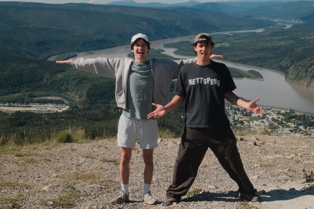 Slushy Noobz Martin Andrijasevic and Hamzah Al-Emad in Dawson City, Yukon.